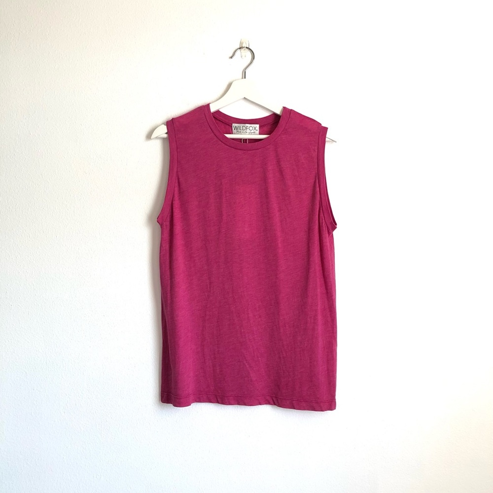 NWT Wildfox Pink Vintage Burnout Muscle Tank Top Size Small Loungewear Workout